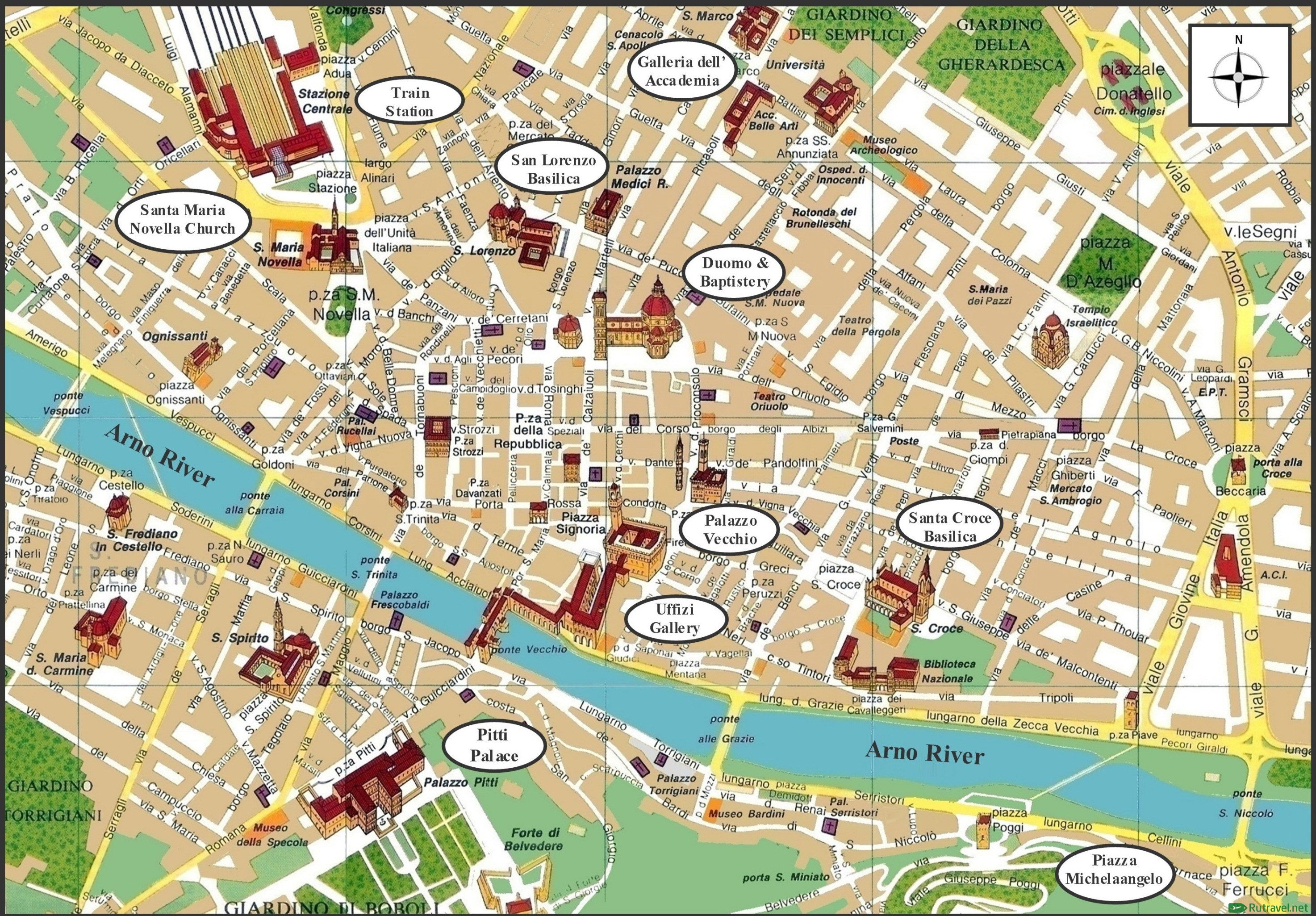 Карты Флоренции - карты транспорта, карты центра Флоренции, карты